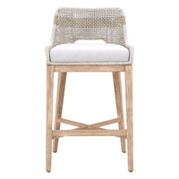 organic natural white taupe rope barstool