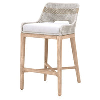 organic natural white taupe rope barstool