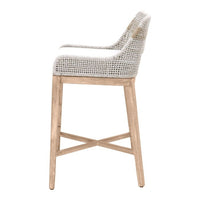 organic natural white taupe rope barstool