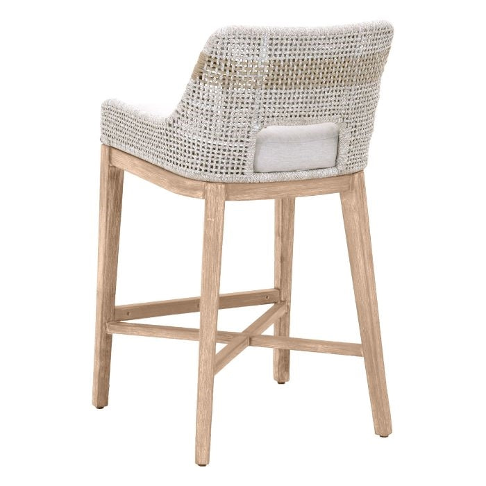 organic natural white taupe rope barstool