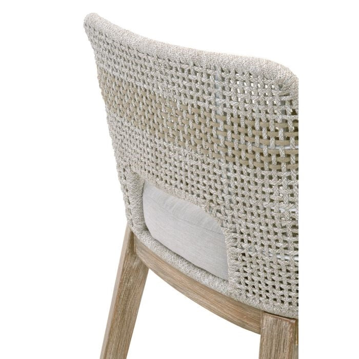 organic natural white taupe rope barstool
