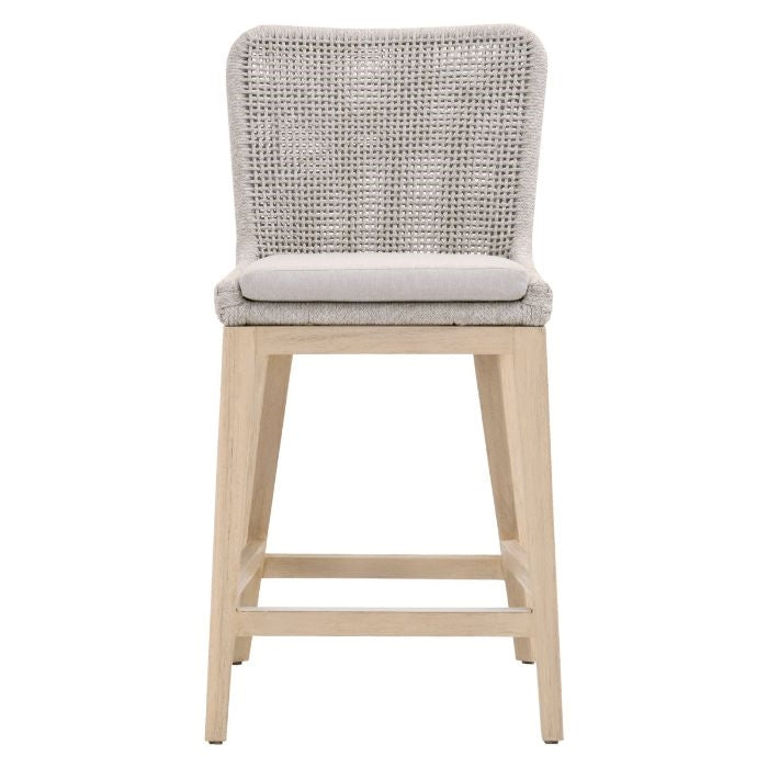 counter stool rope mahogany neutral mesh outdoor