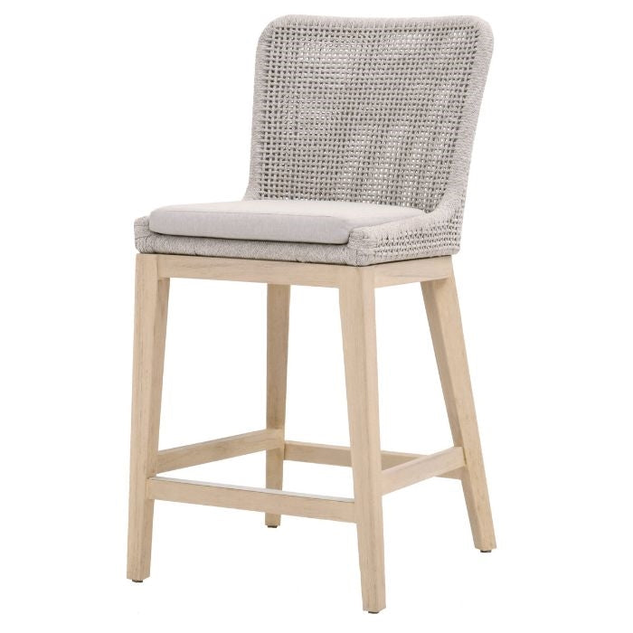 counter stool rope mahogany neutral mesh outdoor