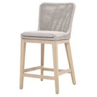 counter stool rope mahogany neutral mesh outdoor