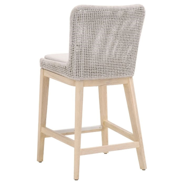 counter stool rope mahogany neutral mesh outdoor