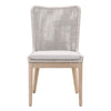 dining chair mahogany neutral mesh outdoor rope