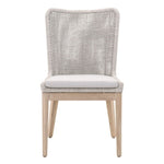 dining chair mahogany neutral mesh outdoor rope