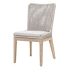 dining chair mahogany neutral mesh outdoor rope