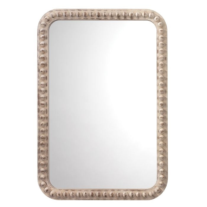 whitewashed rectangle wall mirror