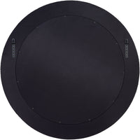 round wall mirror dark espresso hide x-rivets antique brass
