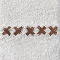 white hair-on-hide leather wall mirror