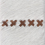 white hair-on-hide leather wall mirror
