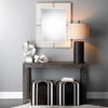 white hair-on-hide leather wall mirror