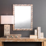 wall mirror lacquered mdf peacock pattern