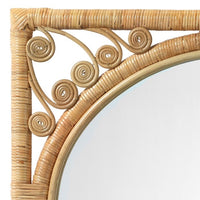 rattan frame wall mirror