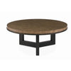 wire brush oak round cocktail table metal base