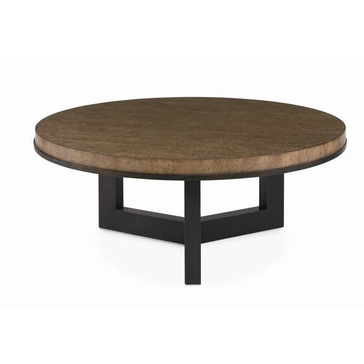 wire brush oak round cocktail table metal base