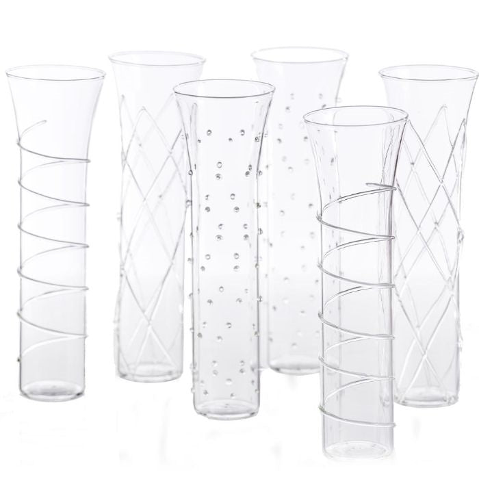 champagne flutes clear accents glass set contemporary