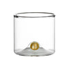 double wall old fashioned glass gold ball base