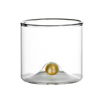 double wall old fashioned glass gold ball base