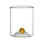 stemless wine glass set gold ball base
