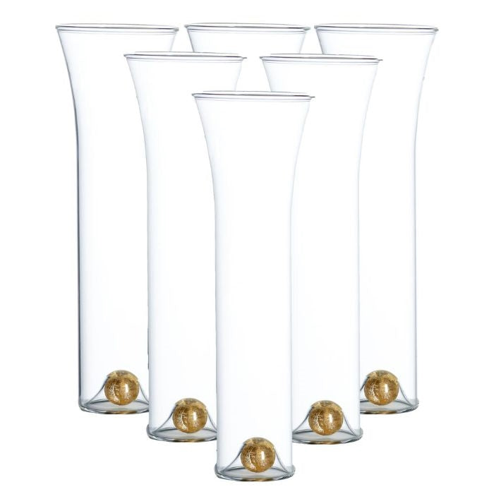 champagne glass set gold ball base
