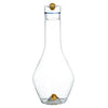 decanter glass gold ball base blue trim