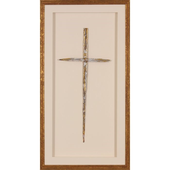 gold silver cross framed decor