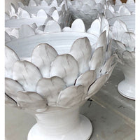 off white footed centerpiece artichoke decor