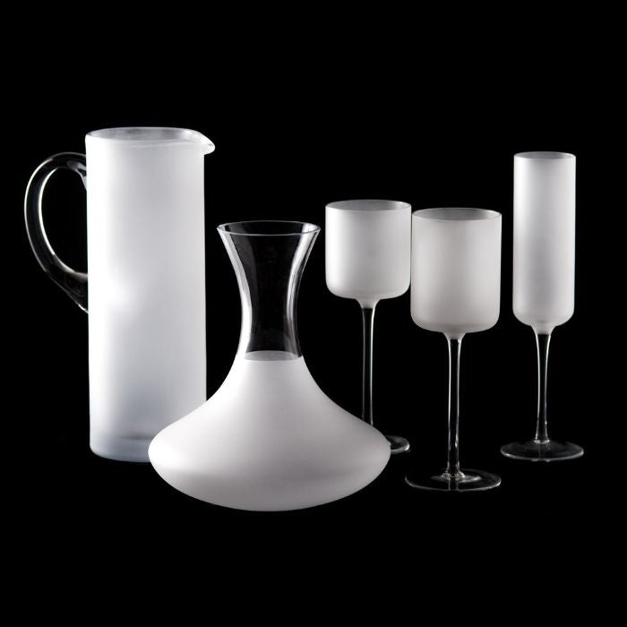 frosted wine glass set designer contemporary