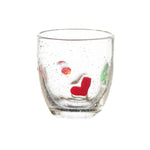 bubble glass cocktail glasses red stocking snowman wreath