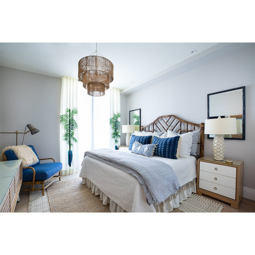 Chippendale Tortoise Finish Queen Headboard