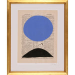 white matte pressed glass gold wood frame black blue