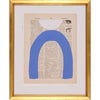 white blue matte pressed glass gold wood frame