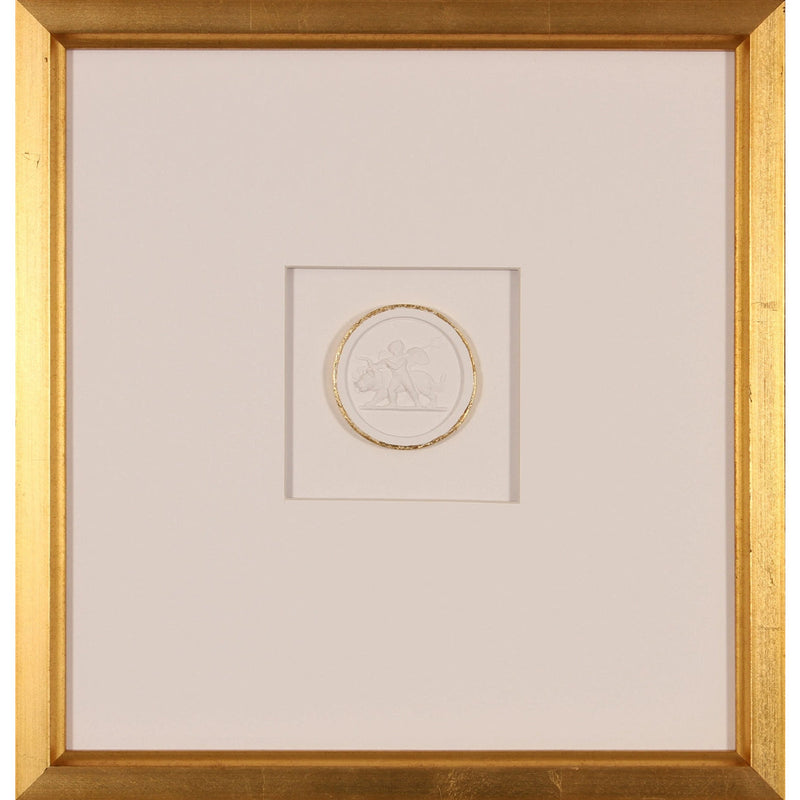gold square framed art intaglio traditional