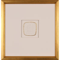 wood frame white gold foil intaglio square