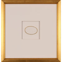 wood frame white gold foil intaglio square