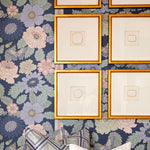 traditional white gold intaglio square wood frame