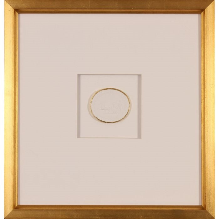 traditional white gold intaglio square wood frame