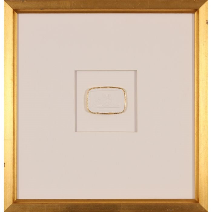 gold square traditional wood frame white foil edge