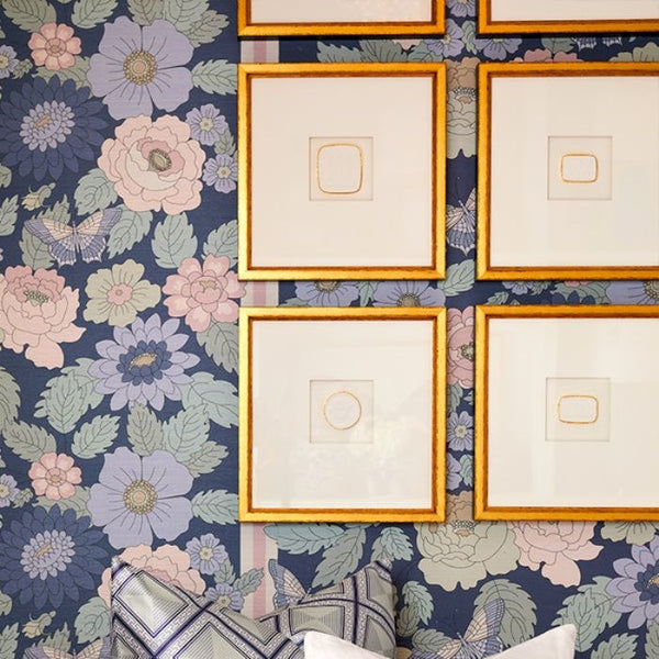 gold square traditional wood frame white foil edge