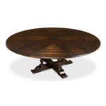 Unique dark wood round table