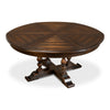 Unique dark wood round table
