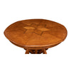 Sarreid, Ltd. round dining table expandable adjustable stored hidden leaves walnut