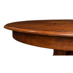 Sarreid, Ltd. round dining table expandable adjustable stored hidden leaves