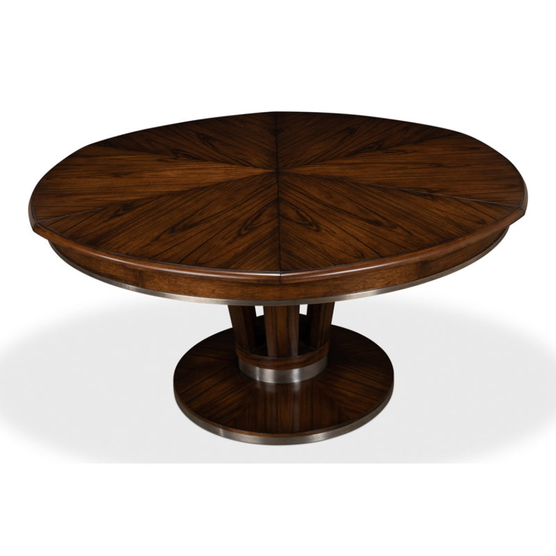 Dark wood round table