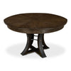 Unique round dark wood table with gold studs - Angle1