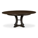 round Jupe dining table medium gray finish contemporary transitional expandable
