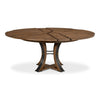 round Jupe dining table medium concave legs textured iron accents contemporary