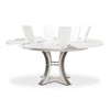 round Jupe dining table medium white finish contemporary transitional expandable